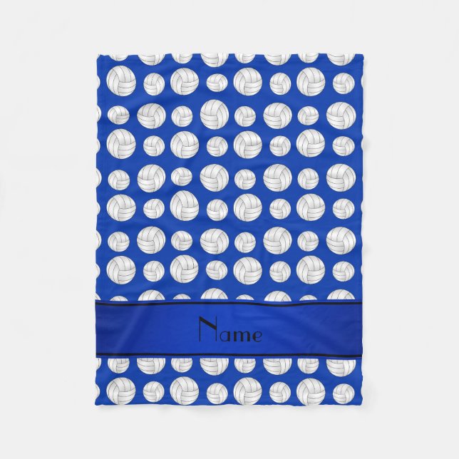 Couverture Polaire Rayure bleue de volleyballs bleus nommés faits sur (Devant)