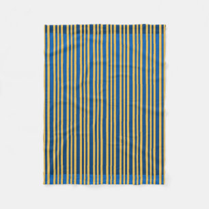 Couverture Polaire Rayure bleue et jaune