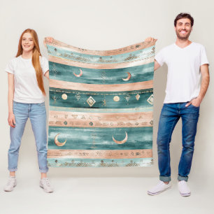 Couverture Polaire Rayure céleste minimale dans des tons terreux