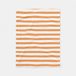 Couverture Polaire Rayure horizontale orange et blanche