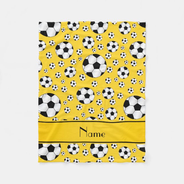 Couverture Polaire Rayure jaune d'amusement de ballons de football (Devant)