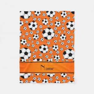 Couverture Polaire Rayure orange d'orange de ballons de football