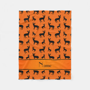 Couverture Polaire Rayure orange nommée personnalisée d'orange de