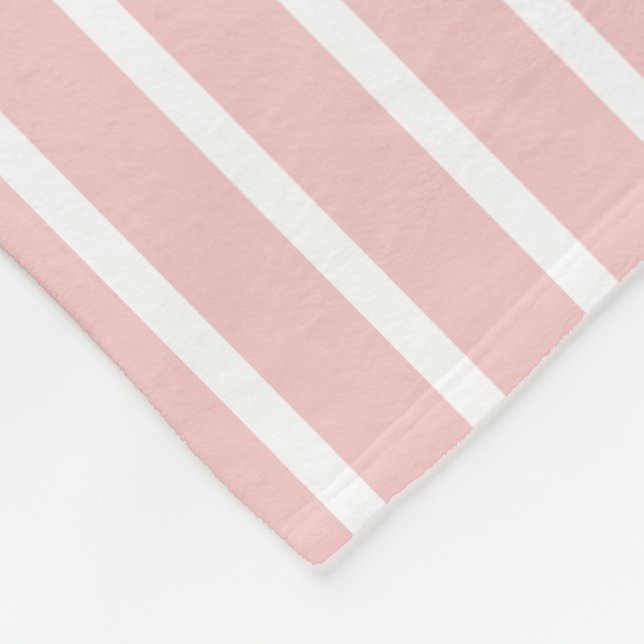 Couverture Polaire Rayure rose et blanc (Coin)