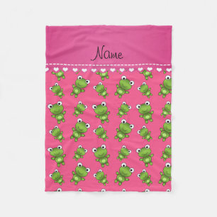 Couverture Polaire Rayure rose rose personnalisée de coeur de
