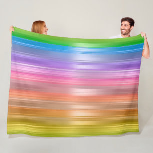 Couverture Polaire Rayures arc-en-ciel