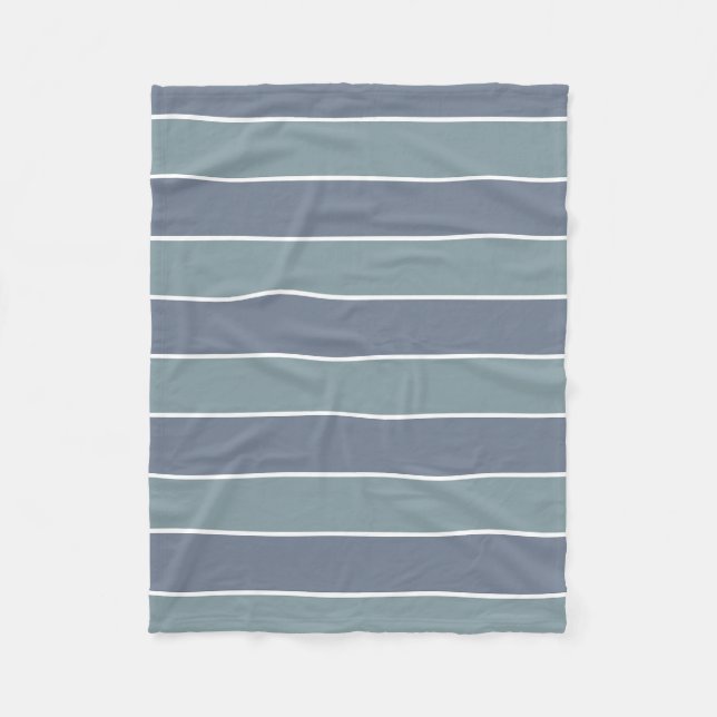 Couverture Polaire Rayures Bleu Vert Poussiéreux Modernes (Devant)