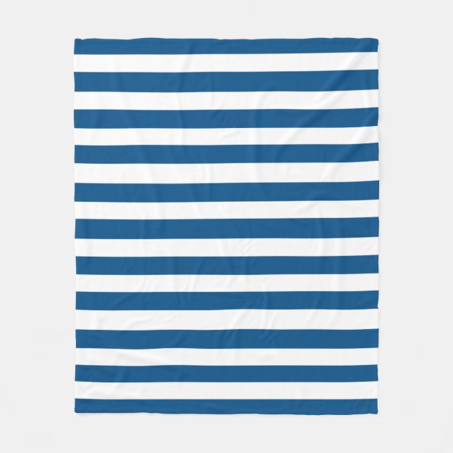 Couverture Polaire Rayures bleues et blanches (Devant)