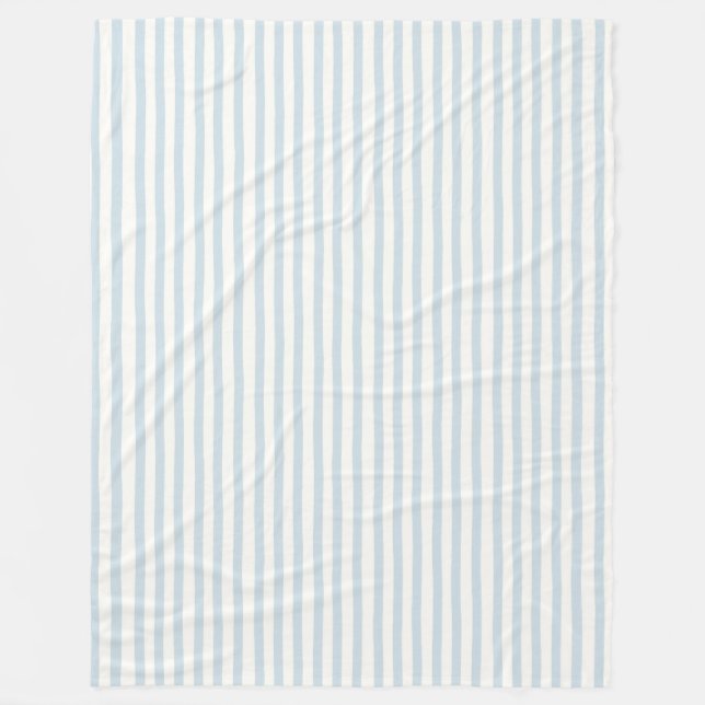 Couverture Polaire Rayures Bleues et Blanches Chic (Devant)