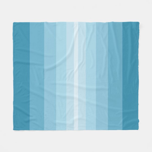 Couverture Polaire Rayures Bleues Turquoise Télégant (Devant (Horizontal))