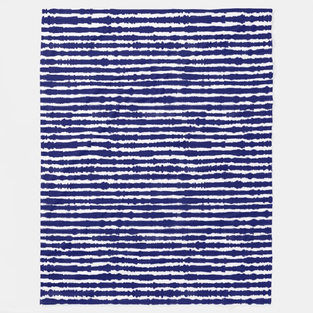 Couverture Polaire Rayures de style batik indigo (Devant)