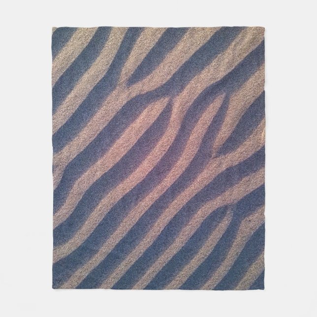 Couverture Polaire Rayures décoratives de zèbre en photo de sable (Devant)