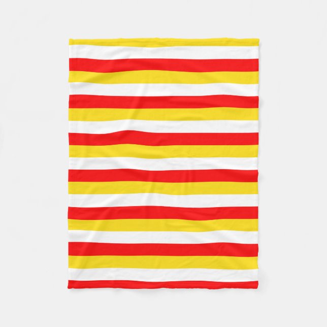 Couverture Polaire Rayures du drapeau de Guernesey rouge jaune blanc  (Devant)