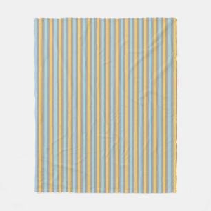 Couverture Polaire Rayures grises et jaunes turquoise