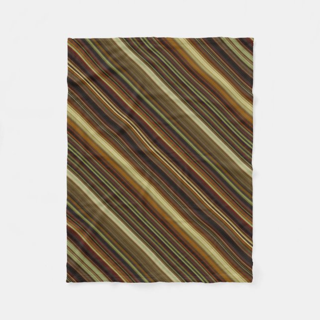 Couverture Polaire Rayures marron vert et or (Devant)