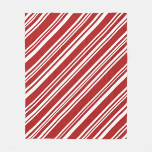Couverture Polaire Rayures modernes rouges et blanches confortables