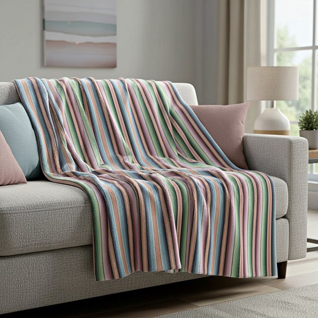 Couverture Polaire Rayures pastel serape (Créateur téléchargé)