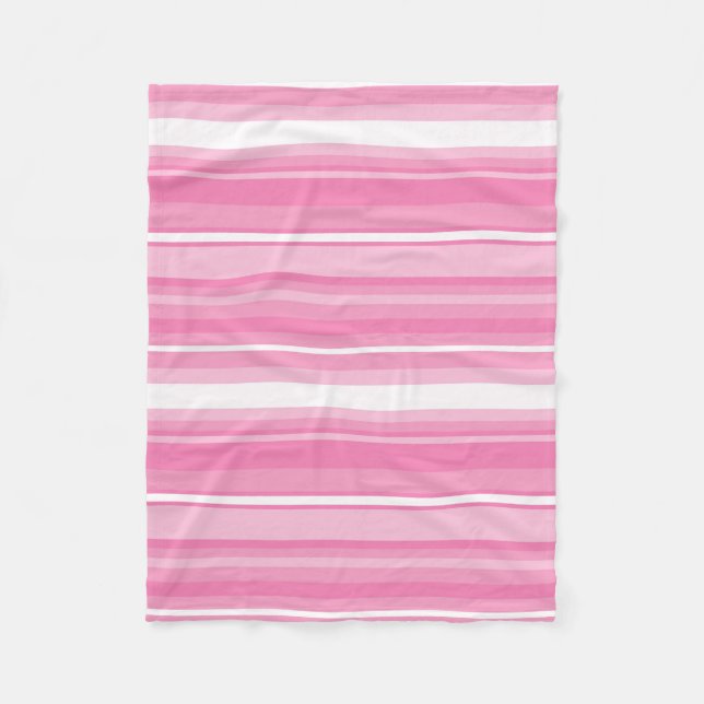 Couverture Polaire Rayures roses (Devant)