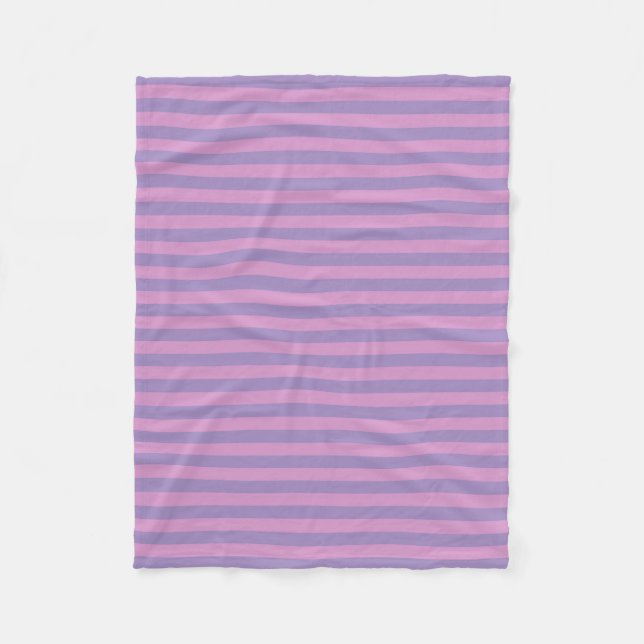 Couverture Polaire Rayures roses violettes sans couture (Devant)