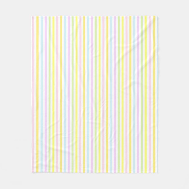 Couverture Polaire Rayures simples modernes en couleurs pastel multic (Devant)