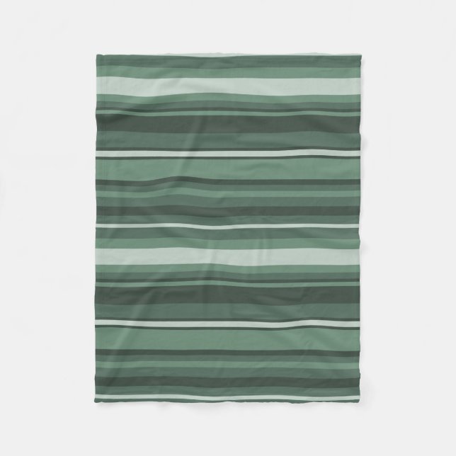 Couverture Polaire Rayures vert sauge (Devant)