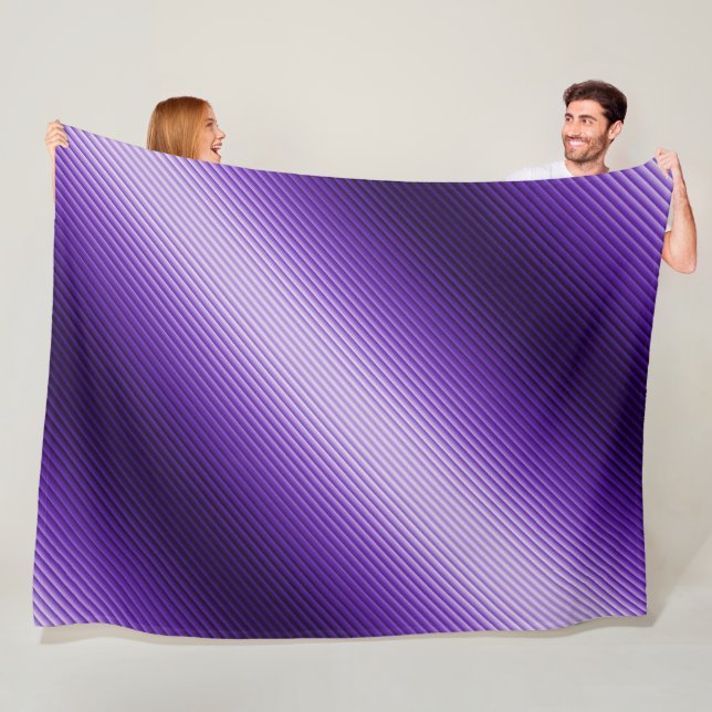 Couverture Polaire Rayures violettes en diagonale Texture vue  (En situation)
