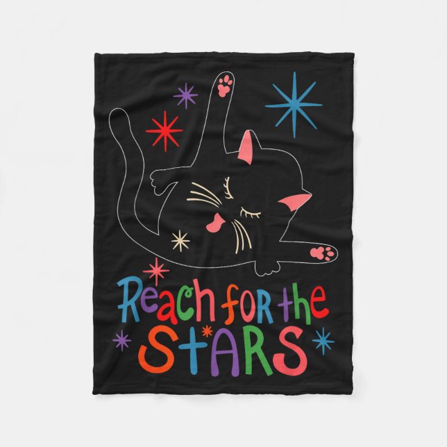 Couverture Polaire Reach For The Stars Funny Cat  (Devant)
