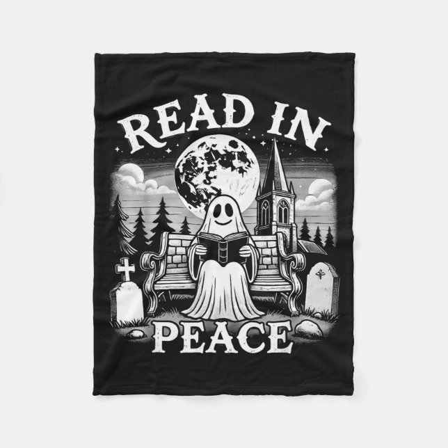 Couverture Polaire Read In Peace Ghost Reading Books Funny Halloween  (Devant)
