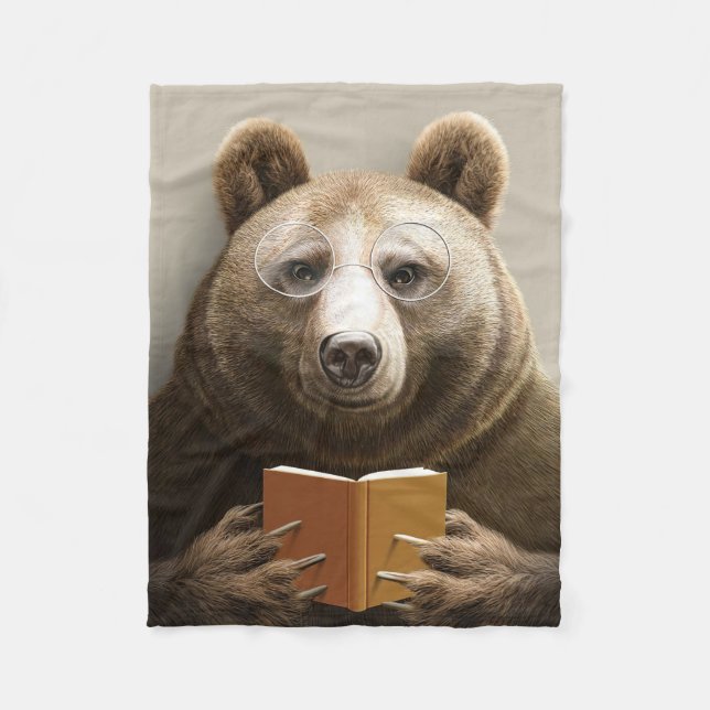 Couverture Polaire Reader Gift Bear Reading A Book (Devant)