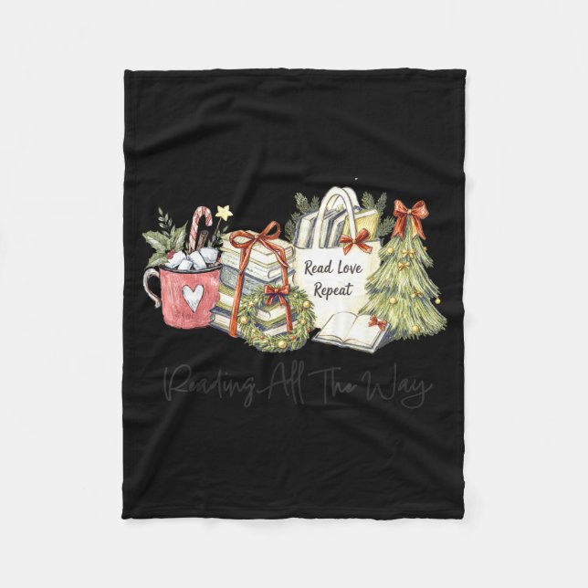 Couverture Polaire Reading All The Way Christmas Book Lover For Women (Devant)