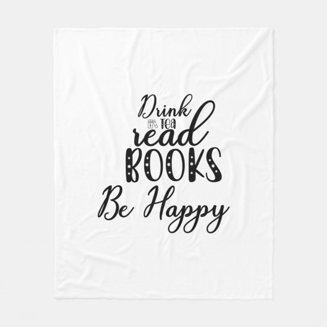 Couverture Polaire Reading Art Drink Tea Read Books Be Happy (Devant)