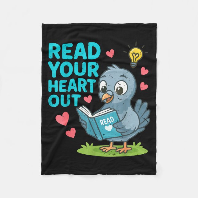Couverture Polaire Reading Teacher Valentine Day Read Your Heart Out  (Devant)