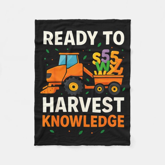 Couverture Polaire Ready To Harvest Knowledge Tractor Farmer Teacher  (Devant)