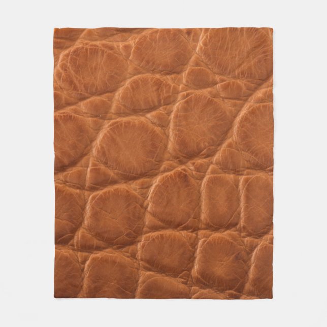 Couverture Polaire Real genuine tan brown alligator leather texture,  (Devant)