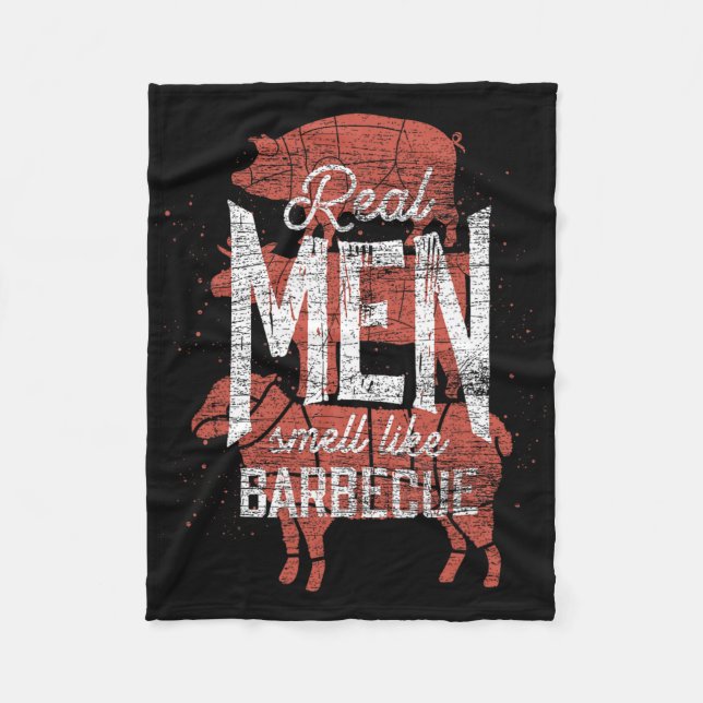 Couverture Polaire Real Men Smell Like Byrbecue Smoked Meat Men Gift  (Devant)