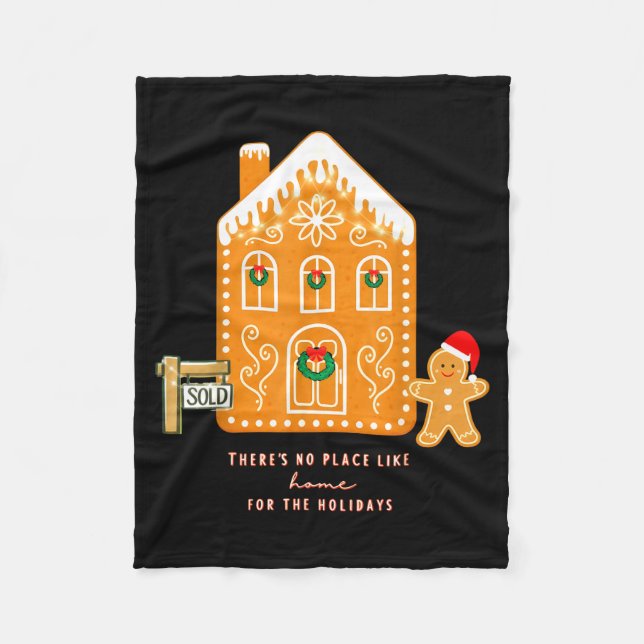 Couverture Polaire Realtor Christmas Funny Realtor Holiday Gingerbrea (Devant)