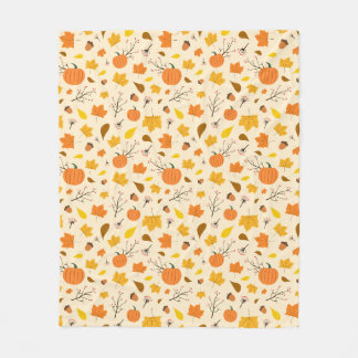 Couverture Polaire Récolte de citrouilles automnales cosy