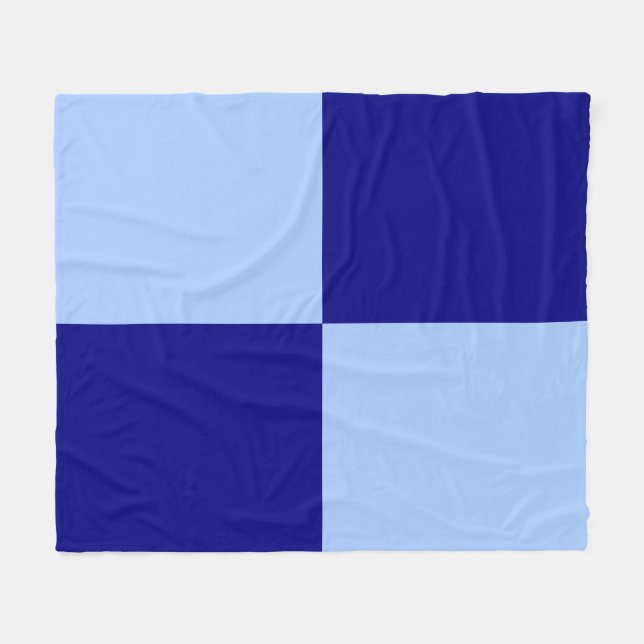 Couverture Polaire Rectangles bleu clair et bleu foncé (Devant (Horizontal))