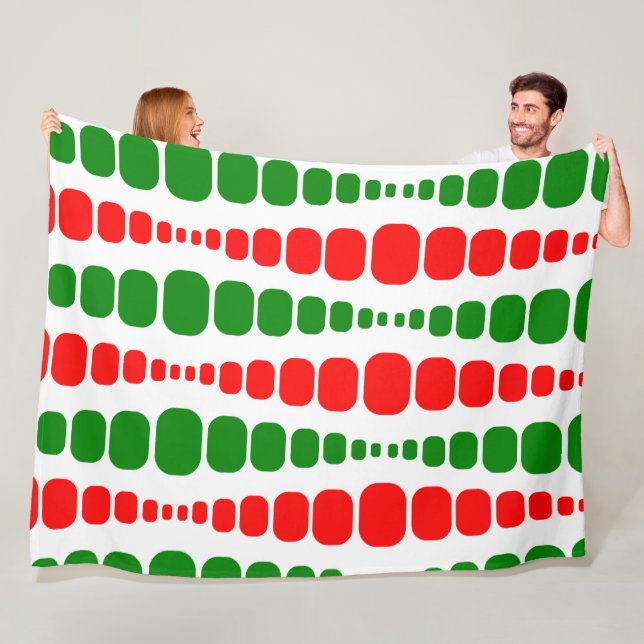 Couverture Polaire Rectangles modernes de Noël (En situation)