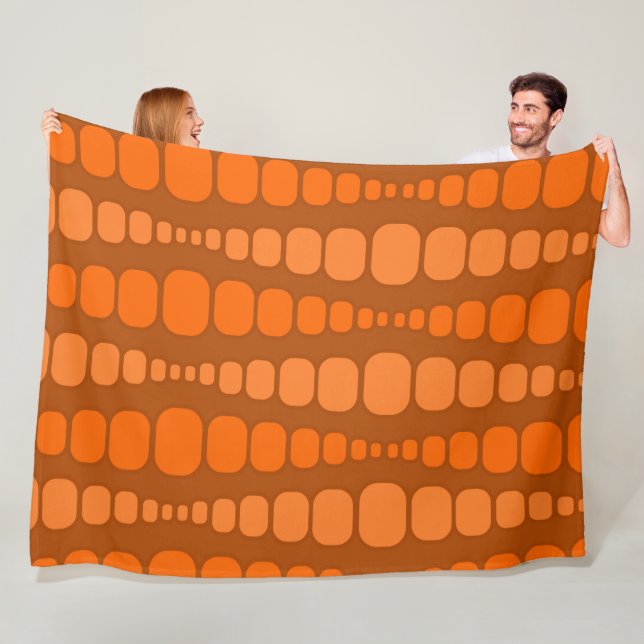 Couverture Polaire Rectangles orange arrondies (En situation)