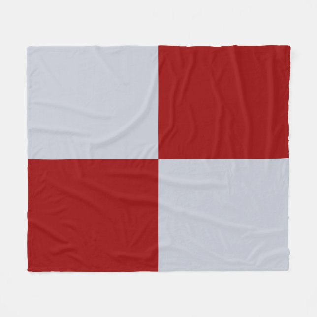 Couverture Polaire Rectangles rouge et gris (Devant (Horizontal))