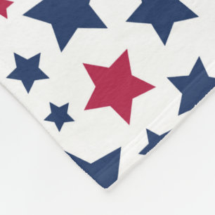 Couverture Polaire Red and Blue Stars - motif de drapeau américain