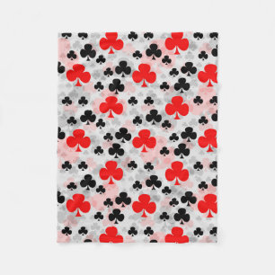 Couverture Polaire Red Black Clover Club Design Motif Abstrait