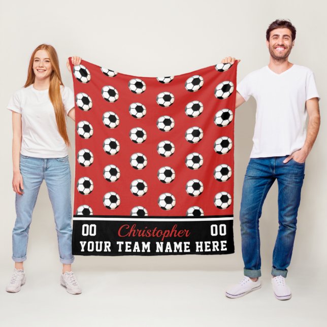 Couverture Polaire Red | BW Soccer Name | Numéro | Équipe (En situation)