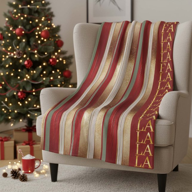 Couverture Polaire Red Christmas Fa La La Motif#27 ID1009 (Créateur téléchargé)