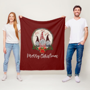 Couverture Polaire Red Christmas Gnomes Elfes tendance