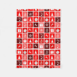 Couverture Polaire Red Christmas Holiday Cute Tree Reinder