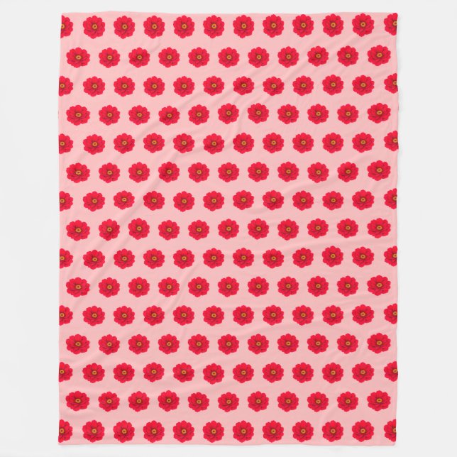 Couverture Polaire Red Flower Seamless Pattern Fleece Blanket (Devant)
