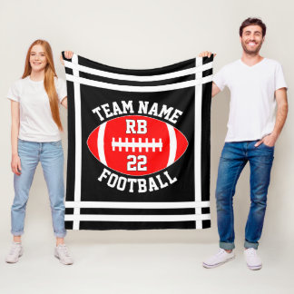 Couverture Polaire Red Football Team Nom du joueur Position et numéro