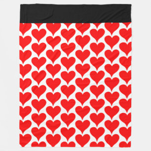 Couverture Polaire Red Hearts Motif noir